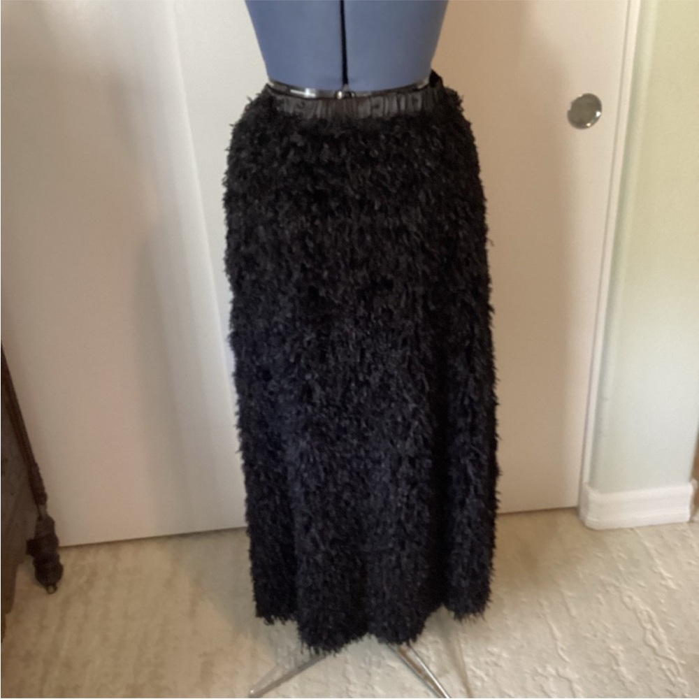 ANTHROPOLOGIE Sunday in Brooklyn Chantal Feathered Black Skirt - Picture 5 of 11